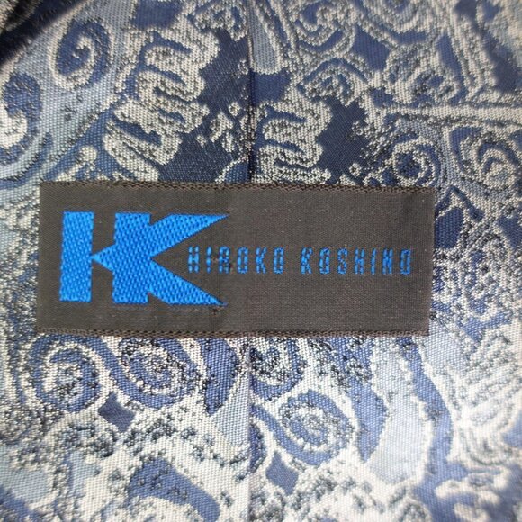 HIROKO KOSHINO HOMME Neck Tie Mens Blue Paisley Silk Luxury Japanese‎ Designer - Picture 5 of 13